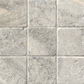 Tenedos 4x4 Silver Philadelphia Tumbled Travertine Natural Stone Wall Flooring Tile (Box of 5 sq.ft/45 pieces)